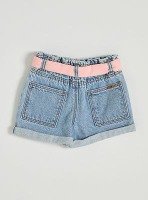 Imagen 2 del producto Short Denim Bordado con Cinturón Niña