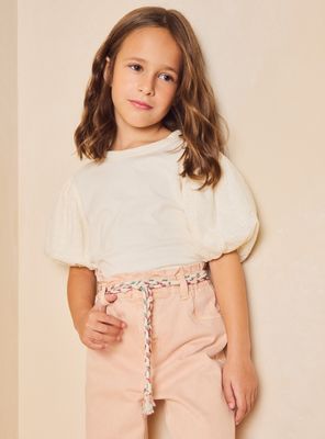 Polera Manga Globo Broderie