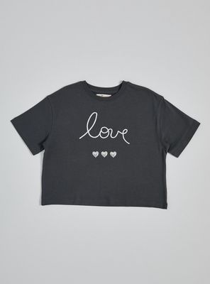 Polera con Aplicación de Cuerda y Mini Print