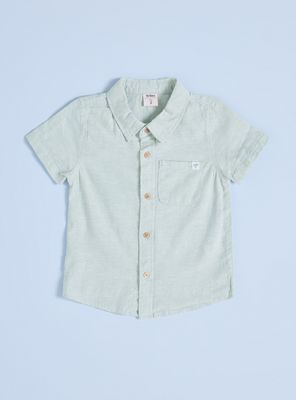 Camisa de Lino con Bolsillo Delantero