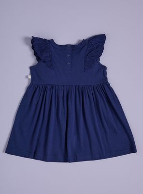 Imagen 2 del producto Vestido Liso con Mangas de Broderie a Juego