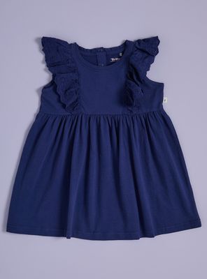 Imagen 1 del producto Vestido Liso con Mangas de Broderie a Juego