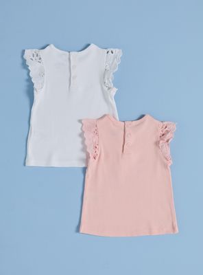 Imagen 2 del producto Polera Bipack Lisas con Vuelos en Mangas Broderie