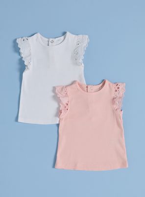 Polera Bipack Lisas con Vuelos en Mangas Broderie