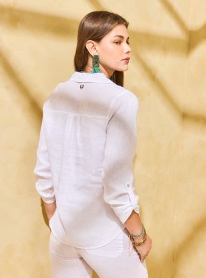 Imagen 2 del producto Blusa Lino Bolsillos Delanteros