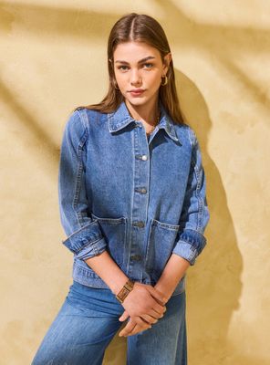 Chaqueta Botones Metálicos y Bolsillos