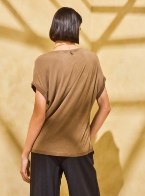 Imagen 2 del producto Polera Manga Caída Estampado y Liso