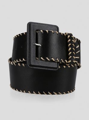 Cinturón Diseño Pespuntes de Cuero