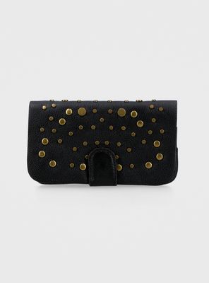 Billetera con Tachas Doradas de Cuero
