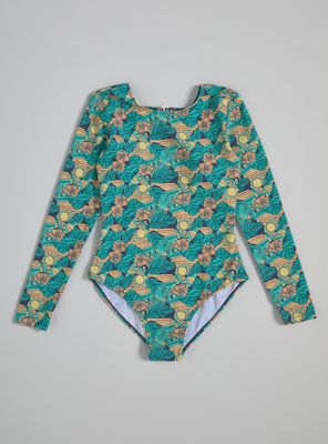 Traje de Baño Manga Larga con Espalda Abierta