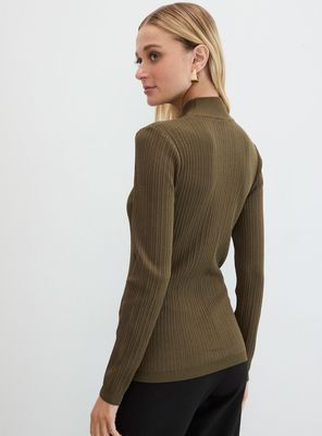 Imagen 2 del producto Polera Tejida Manga Larga Cuello Alto Color