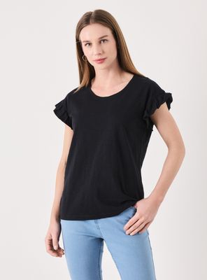 Polera Manga Vuelos Cuello Redondo Basic