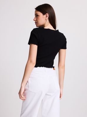 Imagen 2 del producto Polera Lisa Cuello Redondo Rib