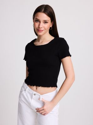 Polera Lisa Cuello Redondo Rib