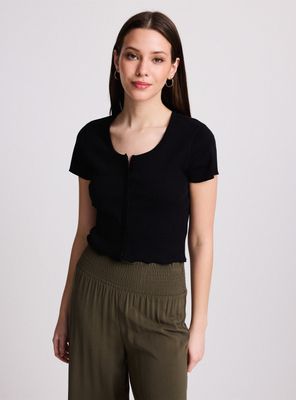 Polera Manga Corta con Botones Frontales