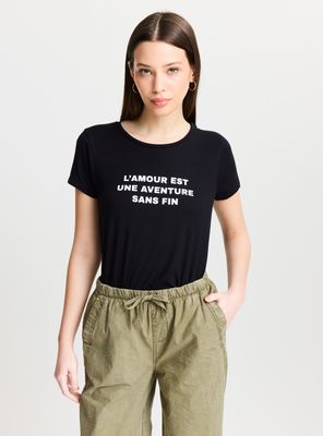 Polera con Estampado Frontal Manga Corta