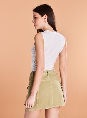 Imagen 2 del producto Polera Recogida a los Costados Cuello Redondo Lisa