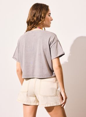 Imagen 2 del producto Polera Tipo Boxy Estampado Frontal