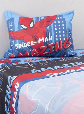 Juego de Sábanas 1.5 Plazas Spiderman Azul
