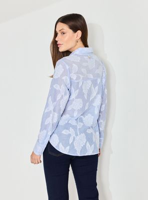 Imagen 2 del producto Blusa Listada con Flores Texturizadas