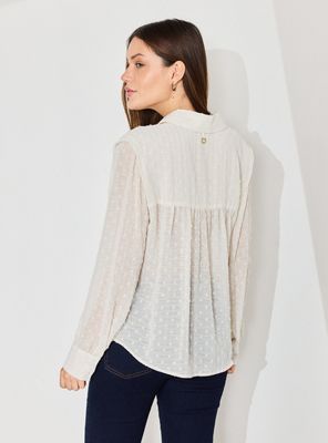 Imagen 2 del producto Blusa Semitransparente con Textura de Lunares