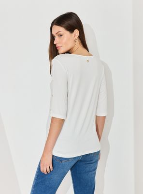 Imagen 2 del producto Polera Básica Manga Tres Cuartos y Botones