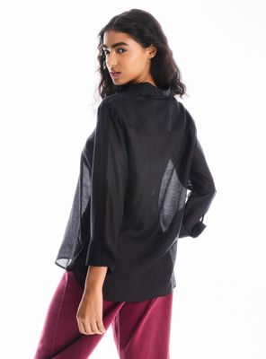 Imagen 2 del producto Blusa Camisera Fluida con Cuello Camisero