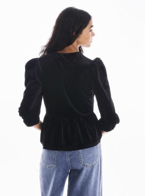 Imagen 2 del producto Blusa Manga Abullonada Coret Peplum con Amarras