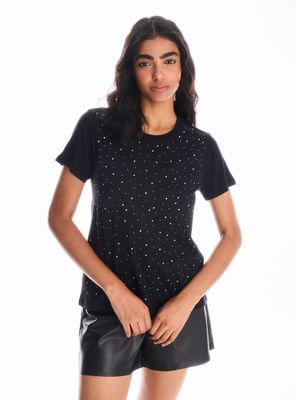 Polera Manga Corta Aplicación Joyas