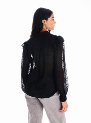 Imagen 2 del producto Blusa Manga Abullonada con Vuelos Plumeti