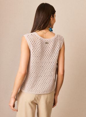 Imagen 2 del producto Polera Tejida de Macramé sin Mangas