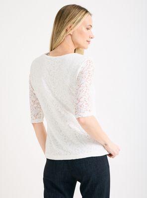 Imagen 2 del producto Polera de Encaje con Forro Manga Corta