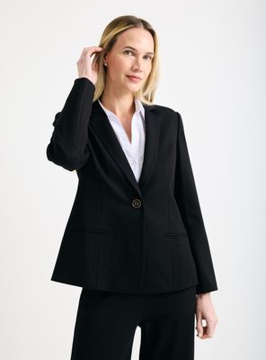 Blazer Entallado Manga Larga con Bolsillos y Botón