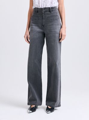 Jeans Cierre a la Vista y Bolsillos