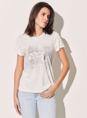 Polera Estampada con Logo en Folia