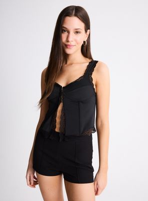 Polera Corset Lencero Tipo Mariposa
