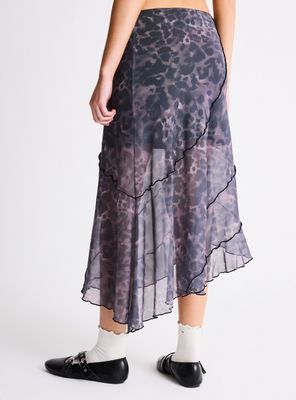 Imagen 2 del producto Falda de Malla Asimétrica Estampada