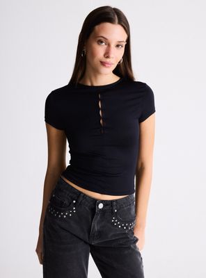 Polera Manga Corta Cut Out