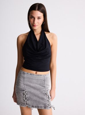 Polera Halter Cuello Drapeado