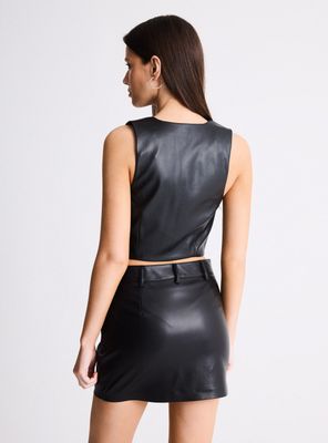 Imagen 2 del producto Blusa con Escote en V Efecto Cuero