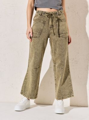 Jeans Lavado Cuerda en la Cintura