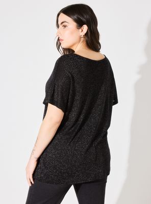 Imagen 2 del producto Polera Tejida Metalizada Escote Amplio Curvy