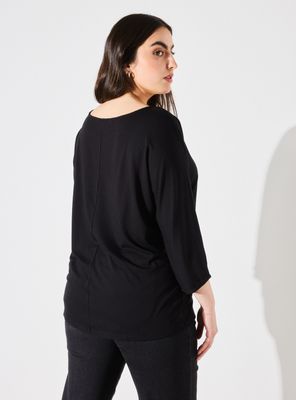 Imagen 2 del producto Polera Sólida Manga Murciélago Escote Redondo Curvy