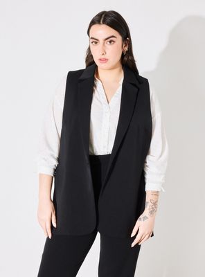 Blazer sin Mangas con Abertura Lateral Talla Curvy