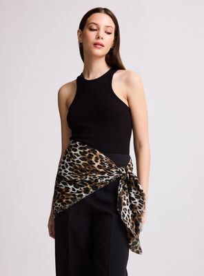 Pañuelo Estampado Borde Desflecado