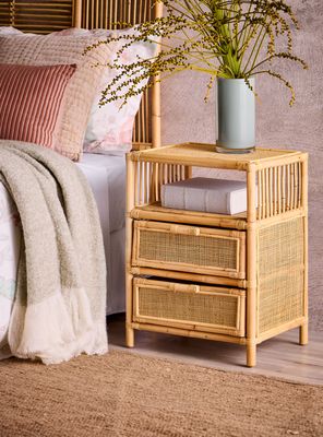 Imagen 1 del producto Velador Rattan  Bund 2 Cajones