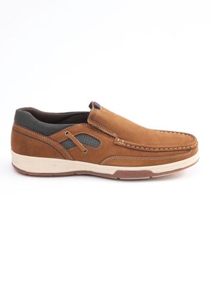 Mocasín Bicolor  Plantilla Memory Foam Cuero Hombre