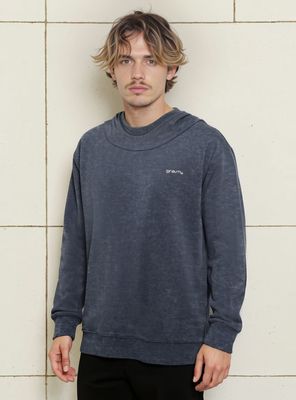 Polerón Acid Wash Chest Logo