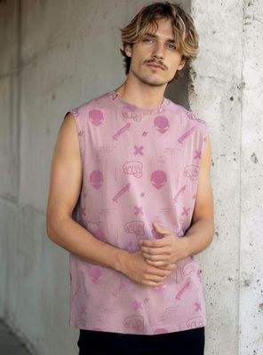 Polera Tank Full Print Sin Manga