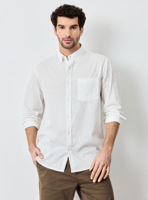 Camisa Lino Algodón Manga Larga